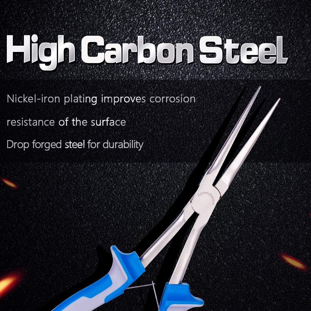 SPEEDWOX Long Reach Needle Nose Pliers 7 Inches Slim Extra Long Nose Mini Precision Wire Looping Fine Pliers for Hard to Reach Narrow Spaces Smooth Jaws High Leverage Reduce Efforts Non-slip Handles - - 