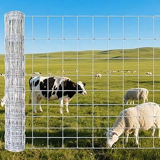 Cattle Farmer Fence 14 Gauge Galvanized Steel Wire Fencing Outdoor for Livestock Control,Pet Supplies,Agriculture,Pasture,Cross Fencing,Horse,Goat,Deer,Pig,Sheep,Yard 5ft x164ft
