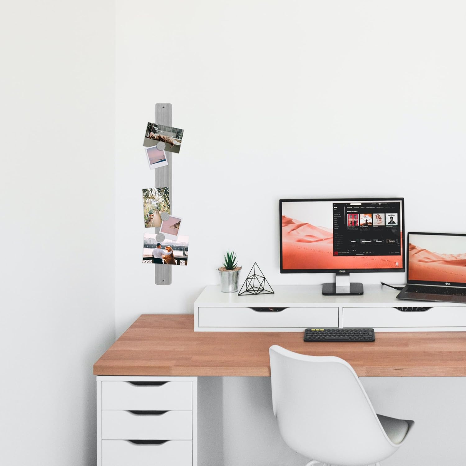 Three by Three Magnetic Strip Bulletin Board Long Wide – 24" x 3" Metal Organizer with Strong Magnets & Wall-Mounting Hardware for Home, Office, or Dorm (3 Pack) Stainless