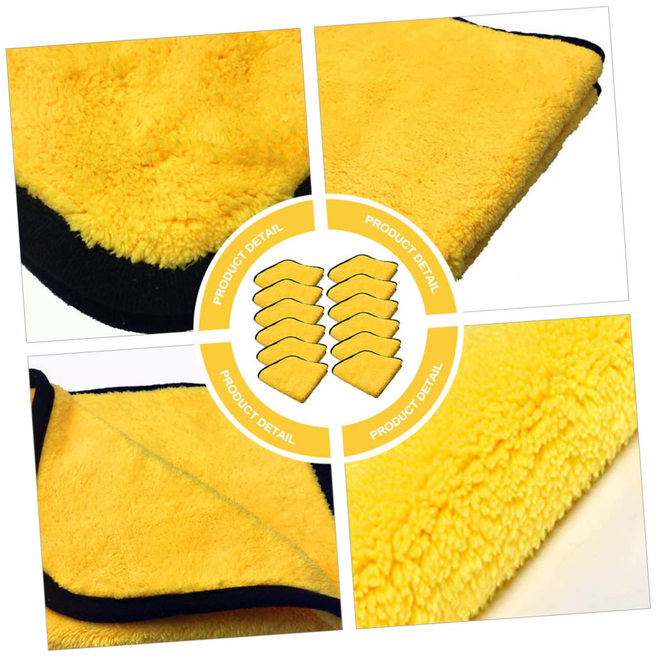 PLAFOPE 12piezas Paños De Microfibra para Coche Toalla De Limpieza Gruesa y Duradero