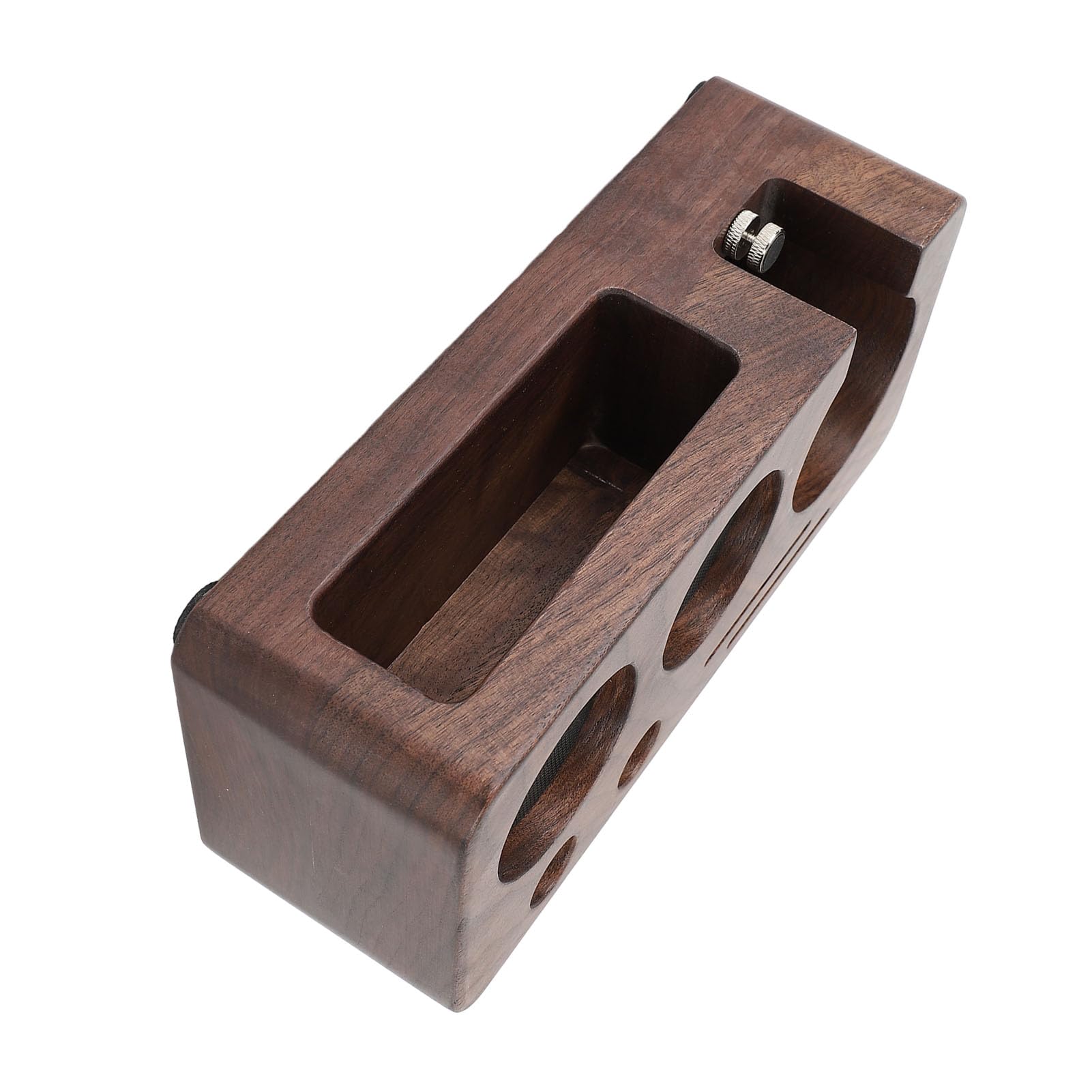 Walnussholz -Kaffee -Manips Station Praktischer Portafilter Tamping Stand mit Kaffeezubehör Aufbewahrungsaufbewahrungsvergleich mit Mehreren Kaffeemaschinen Exquisit und Praktisch Stabil (53MM)