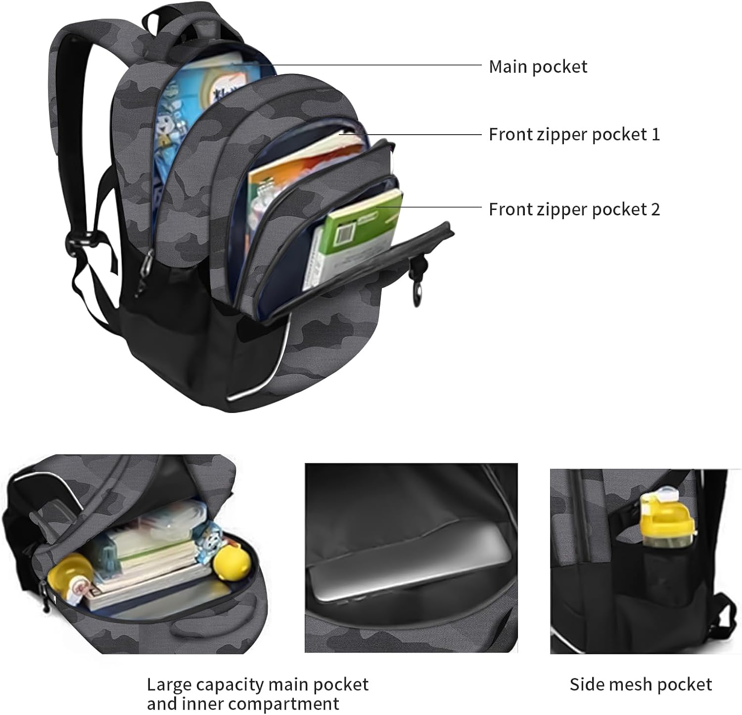 rickyh style School Backpack Travel Bag for Men & Women Lightweight College Back Pack with Laptop Compartmen (23SHENHUI) - Image 4