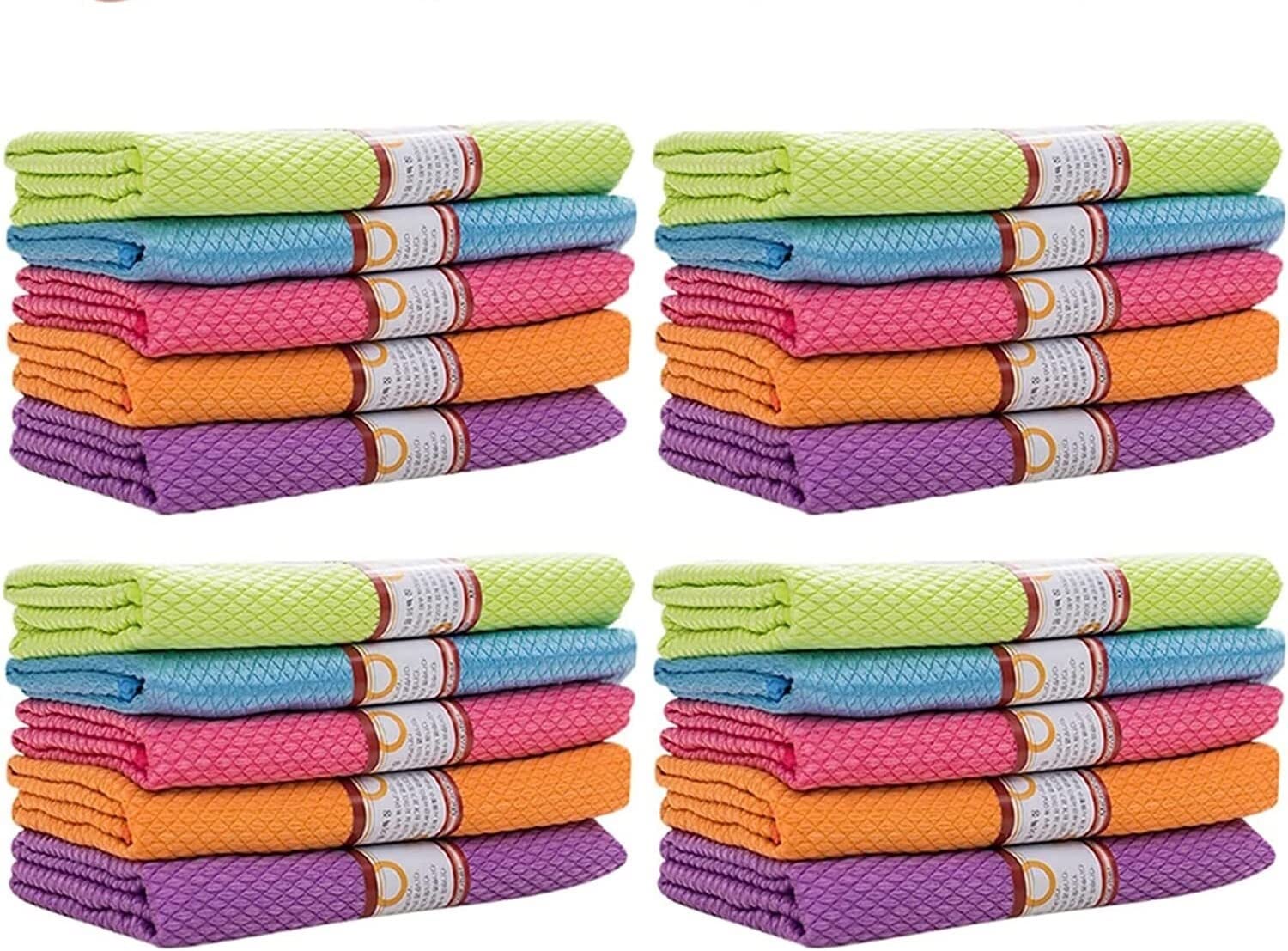 Tücher Mikrofasertücher Mikrofasertuch mit Handtuchhaken, Cleanstreak Magic Tücher, fusselfreies Mikrofasertuch, streifenfreie Spültücher, Mikrofasertuch for Küche, Fenster, Auto, Glas, Farbmischung