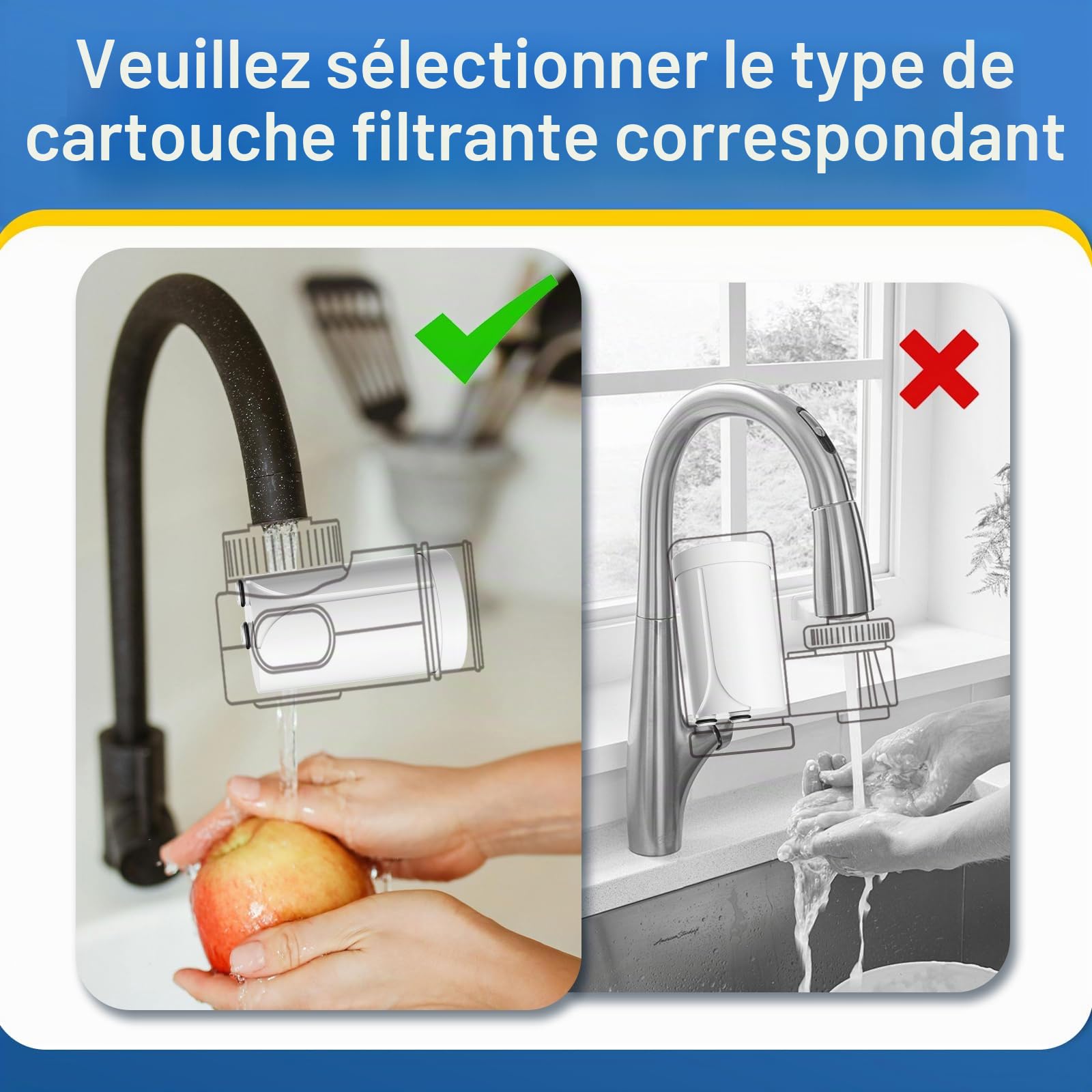 GOLDEN ICEPURE Brita On Tap Pro V-MF ，Brita Filtre Robinet pour Système de Filtration sur Comptoir 600l，paquet de 4