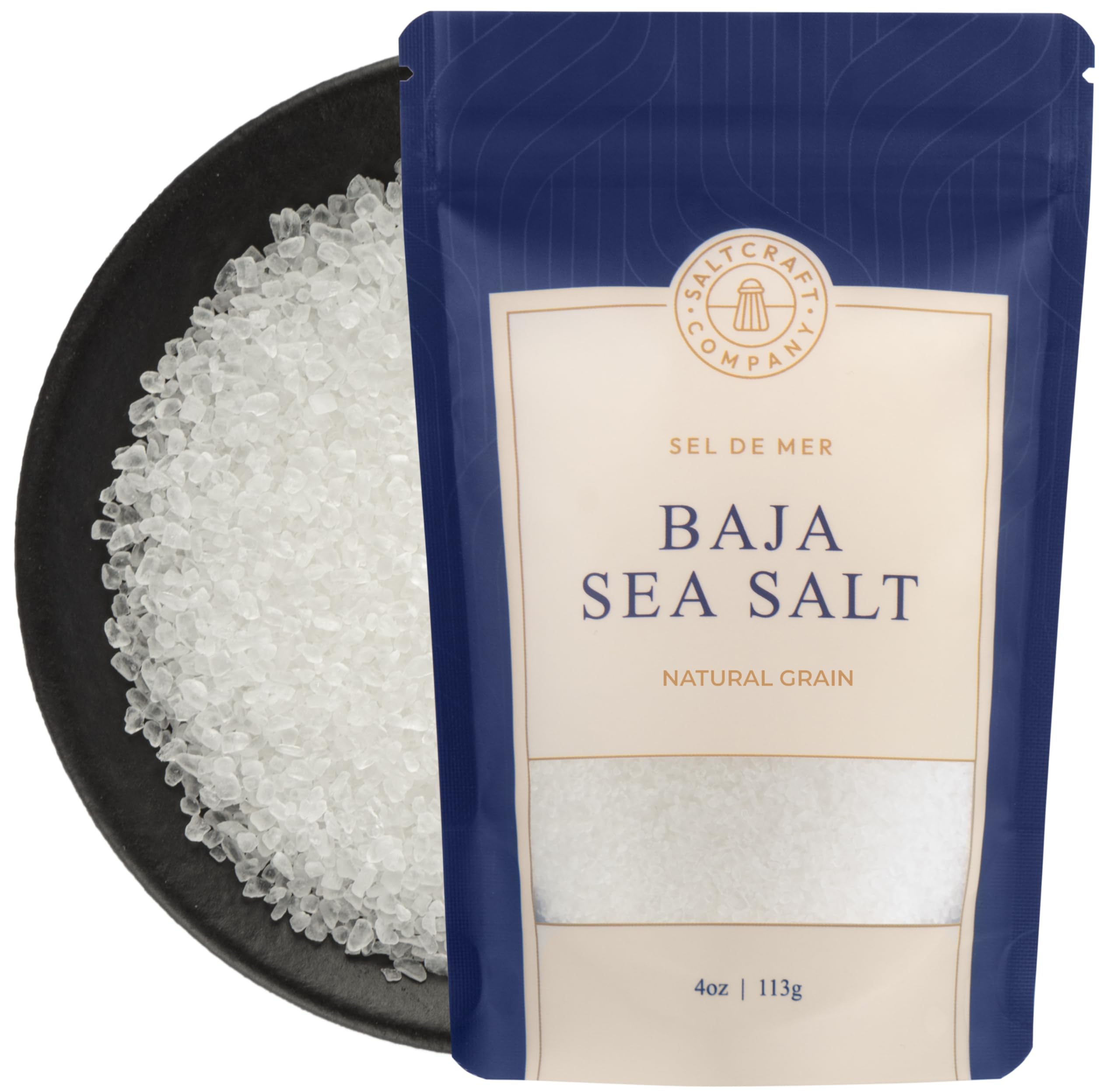 SaltCraft Co - Baja Sea Salt, Natural Grain Crystals 4 Ounce