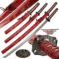 Vista 15 de Snake Eye Tactical Juego de katana samurái de dos tonos de 3 piezas con soporte de espada gratis