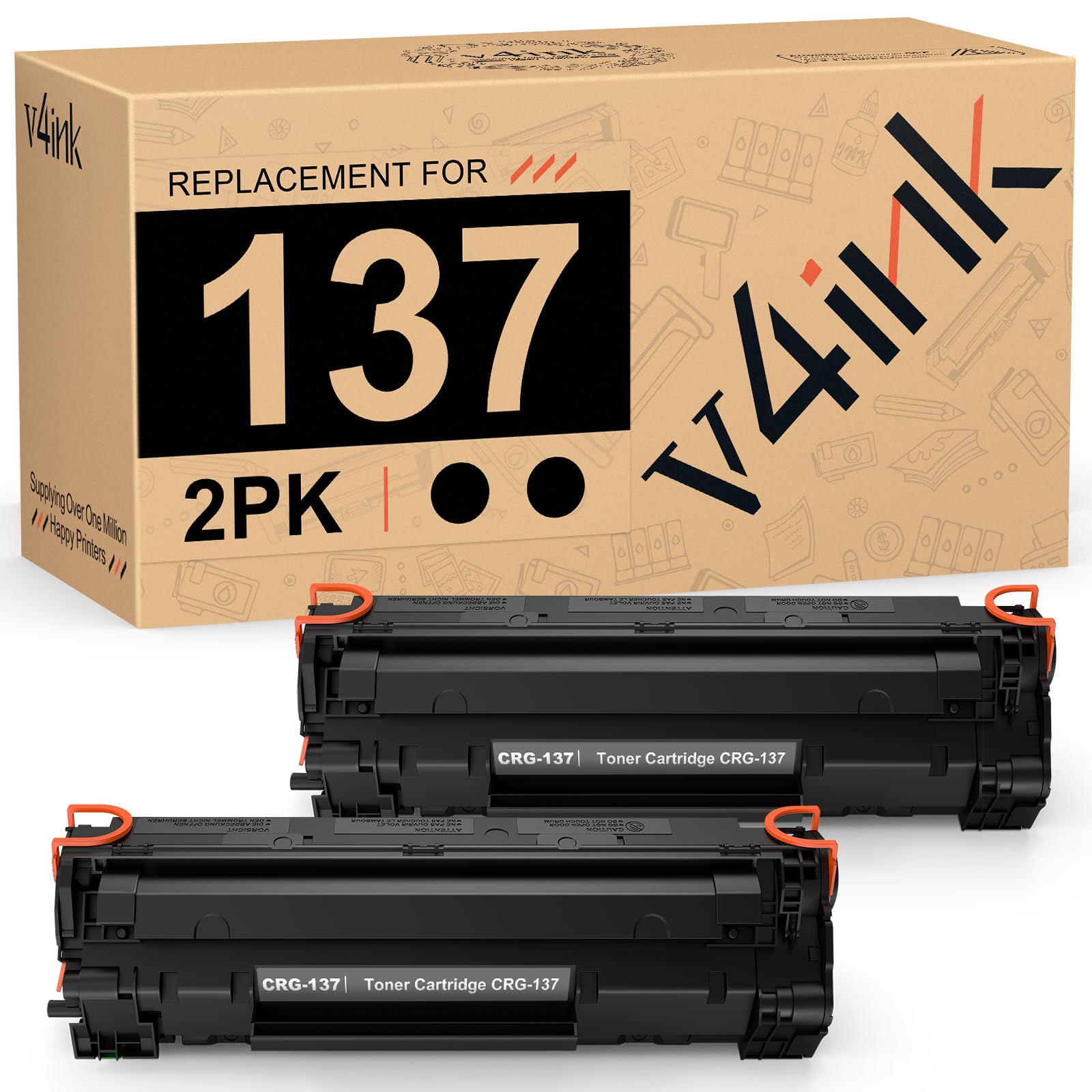 v4ink 2PK Compatible CRG137 Toner Cartridge Replacement for Canon 137 Toner Cartridge Black Ink for Canon ImageClass D570 MF232W MF236N MF242DW MF244DW LBP151DW MF210 MF220 MF230 MF231 MF240 Printer