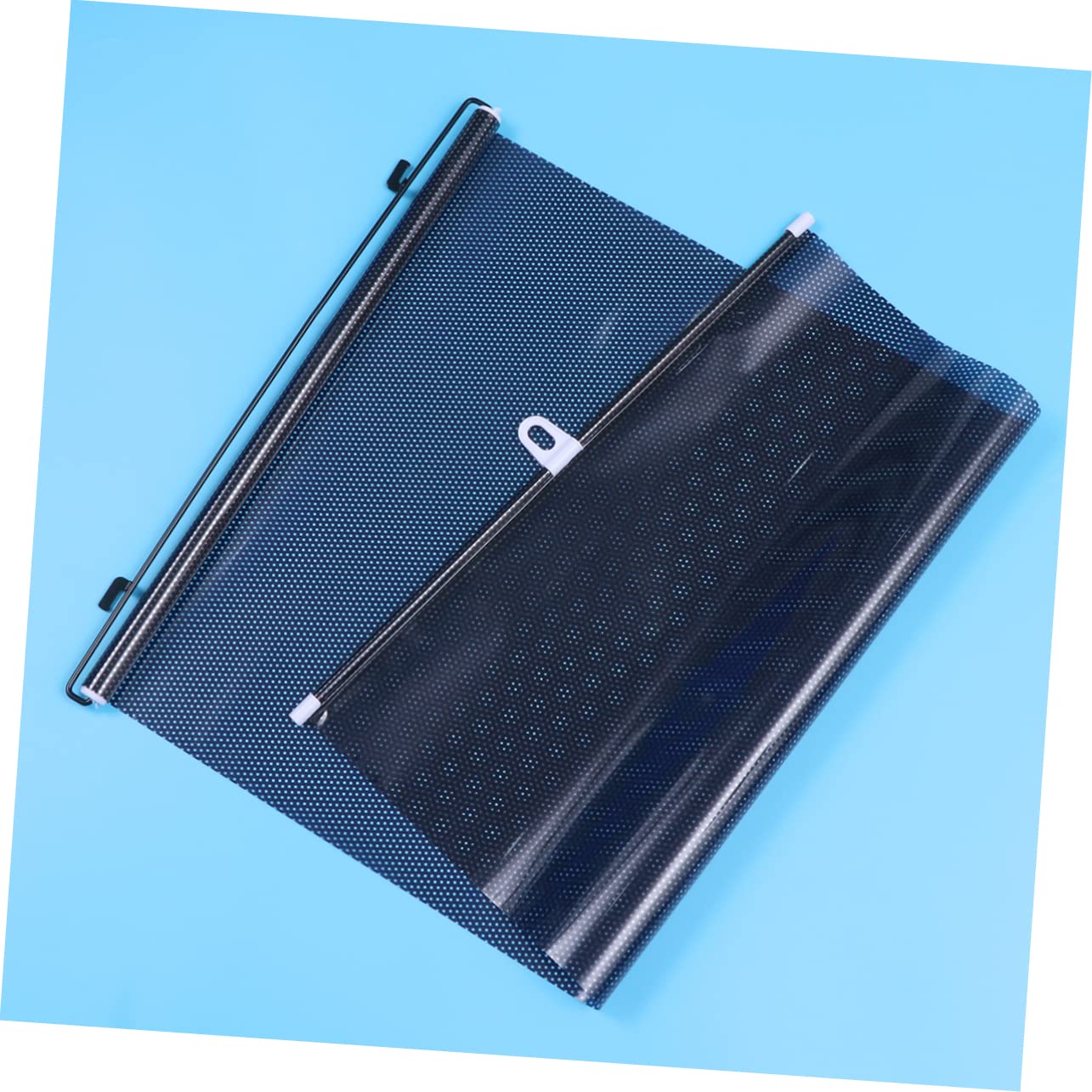 Mobestech Tendina Parasole Riduce Calore Retrattile in Pvc Auto Anteriore 2 Set Blocca Sole e Offre Privacy in Auto per Finestrini Laterali