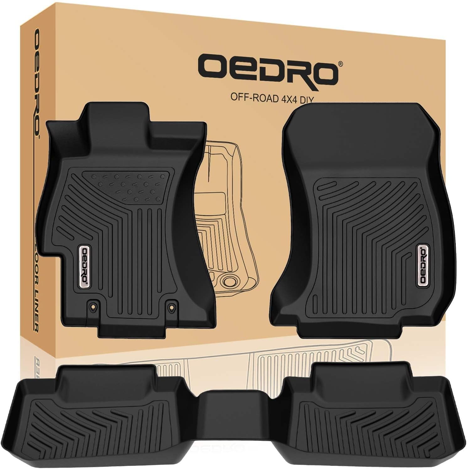 OEDRO Floor Mats Compatible with 2016-2017 Subaru Crosstrek, 2012-2016 Impreza, 2015-2021 WRX/WRX STi, 2013-2015 XV Crosstrek (Subaru/XV/Crosstrek/only), 1st and 2nd Row Floor Liners Black - Image 9