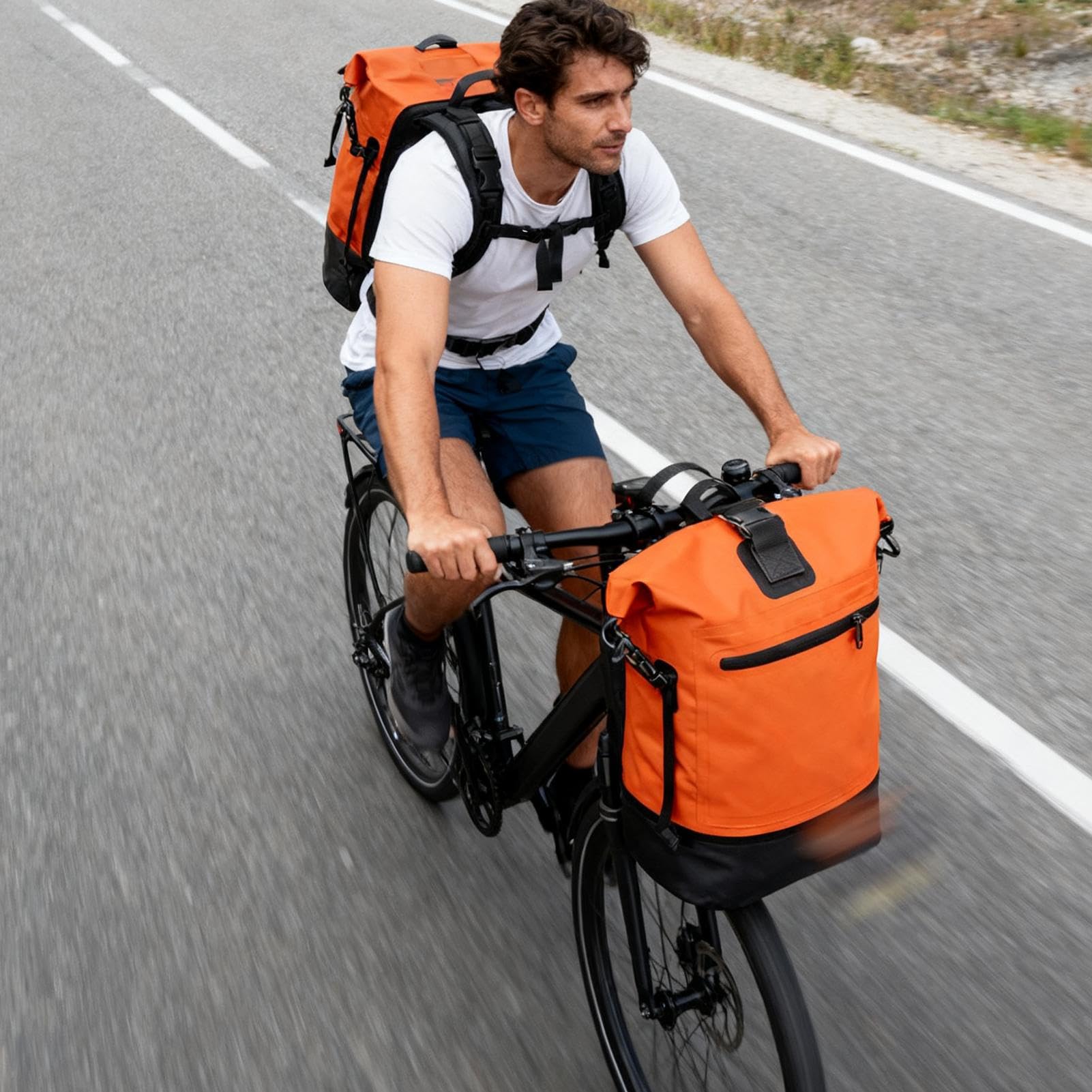 Zaino impermeabile - Borsa da viaggio da 25 litri con chiusura a rullo, zaino da escursionismo, per uomini, campeggio, alpinismo, escursionismo, spiaggia, palestra, sport