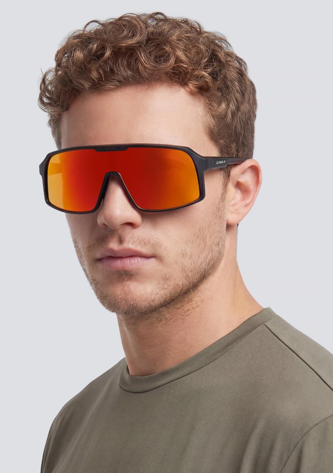 D.Franklin Sonnenbrillen - Sport-Sonnenbrille mit polarisierenden Gläsern und UV-Schutz - Outdoor Sports - Modell wind - Rechteckig - Für Männer und Frauen - Sunglasses