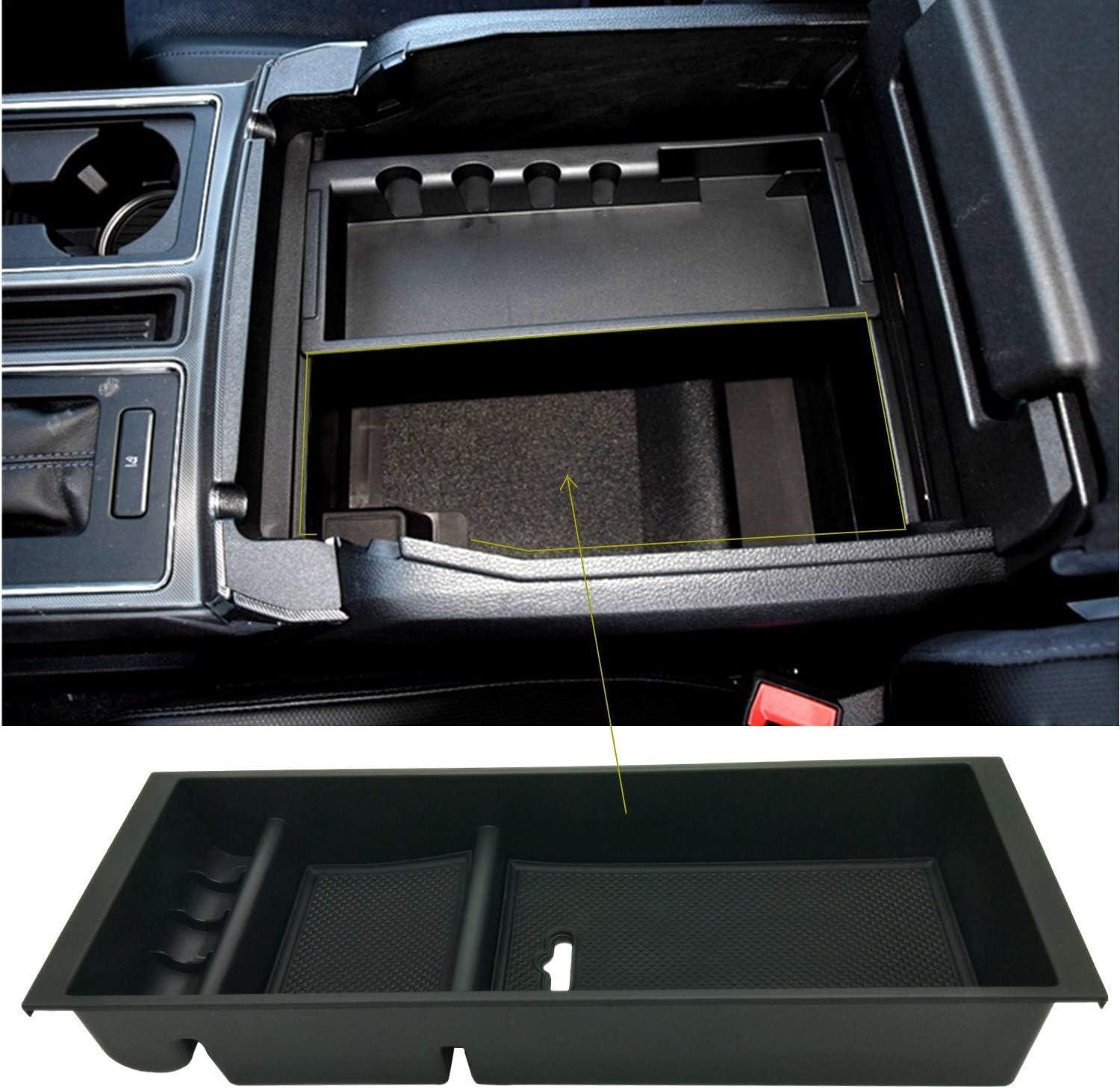 JOJOMARK Center Console Tray Organizer Box - Secondary Storage Compatible with Ford F150 (2015-2020, 2017-2022 F250 F350 F450, 2018-2022 2023 2024 Expedition)