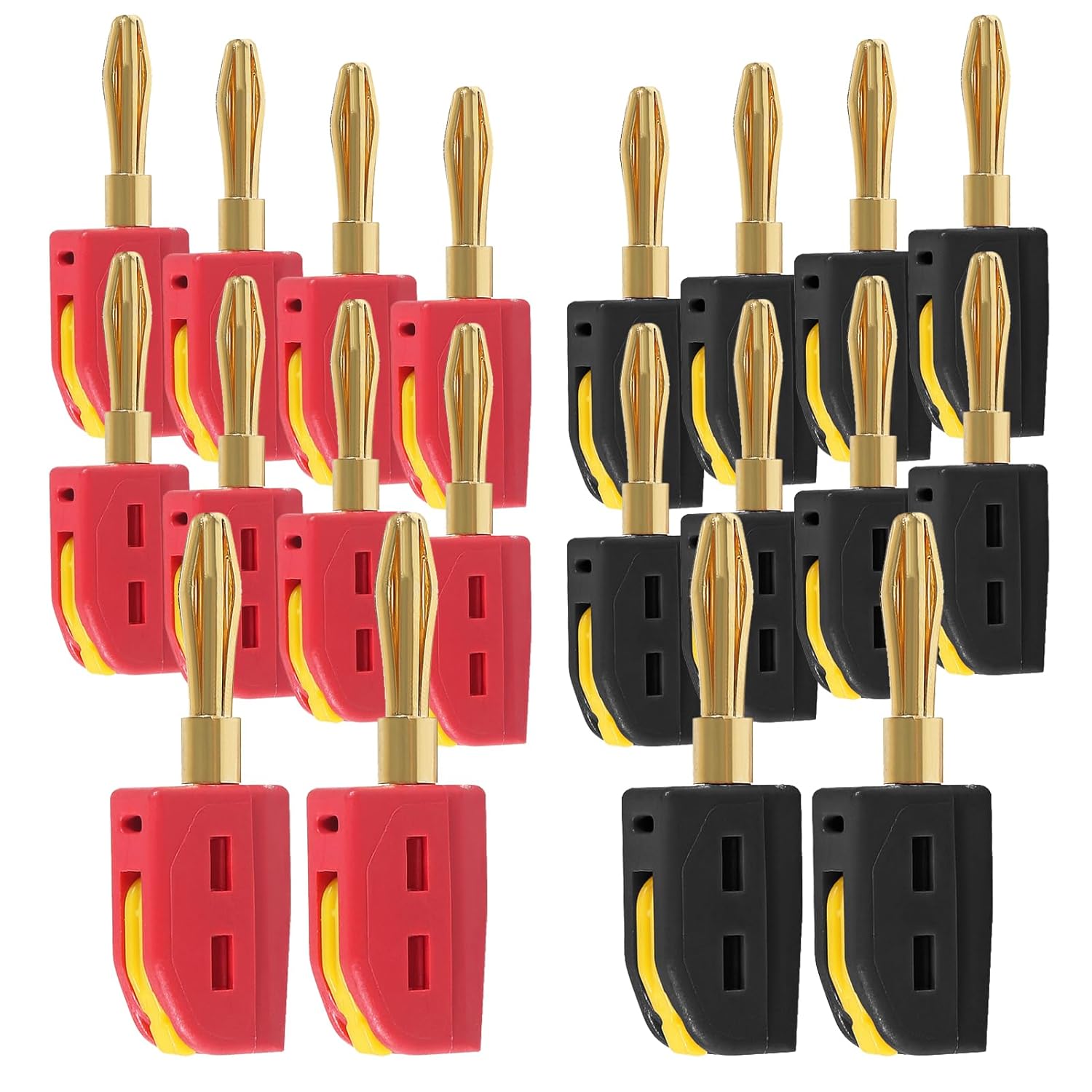 UMLIFE 20PCS 4mm Banana Plug High Current Quick Connect 32A Gold-Plated Banana Connector for Speaker Wire, Wall Plate, Home Theater, Audio/Video Receiver and Sound Systems(20PCS 5color)