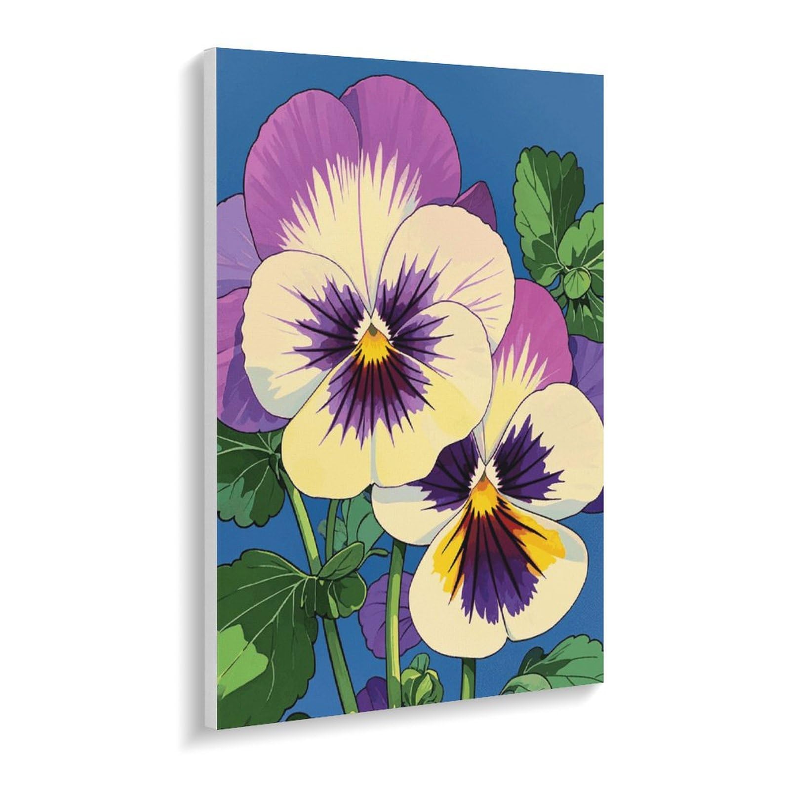 TKJMCSW Malen-nach-Zahlen-Set für Erwachsene, Anfänger, Erwachsene, Motiv: Stiefmütterchen, Perfektion, Malen-nach-Zahlen-Set auf Leinwand, DIY-Acryl-Ölfarben, Gemälde mit Pinseln als Geschenk