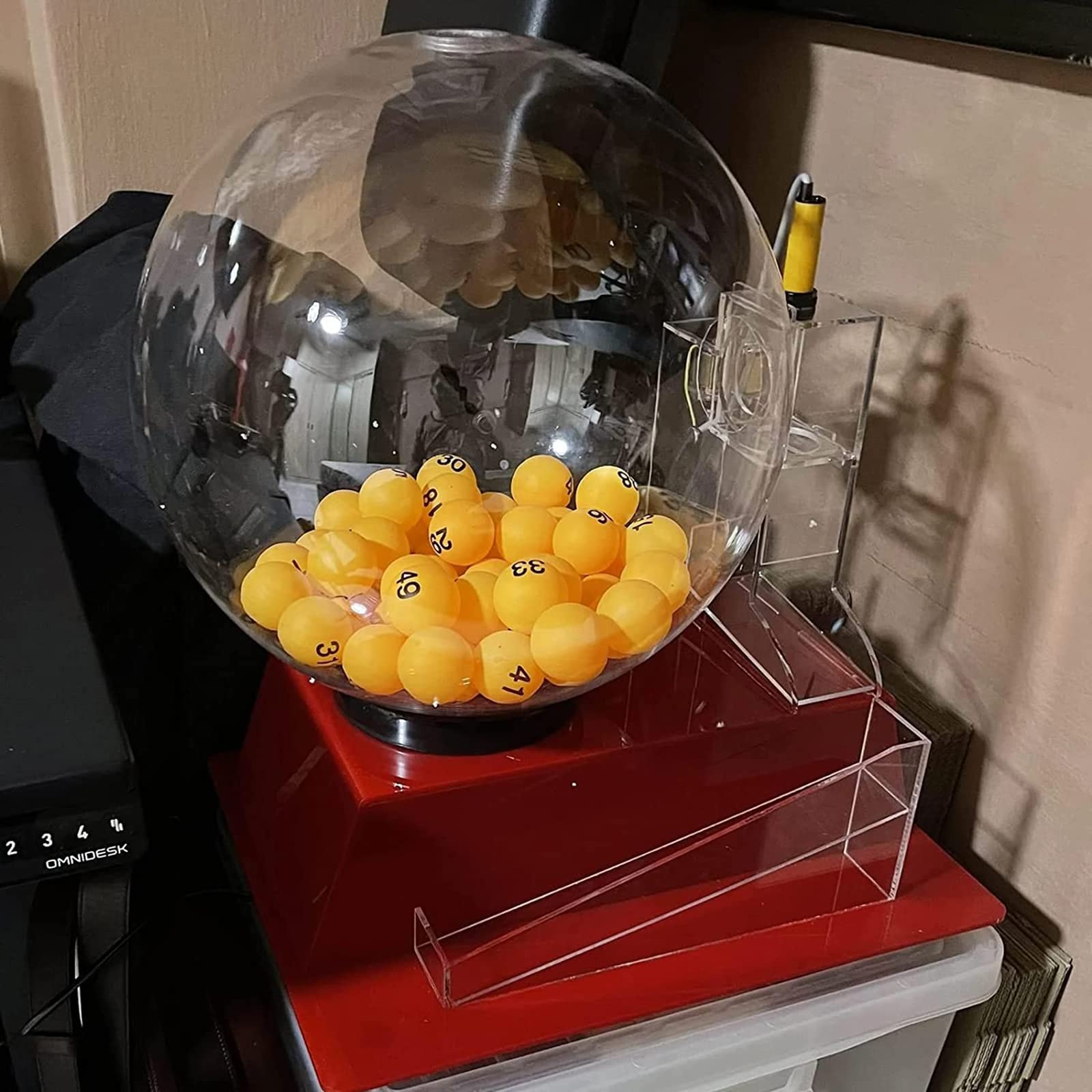 Automatyczna klatka do bingo, automatyczna maszyna do loterii, elektryczna akrylowa przezroczysta, maszyna do gier Bingo, odpowiednia do różnych aktywności loteryjnych