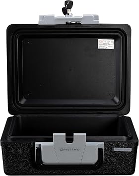 Genie Hand | Fireproof Portable Briefcase Safe Box Certified LFS30 and Waterproof IPX6 Safety Box with Keys and B-Class Lock
