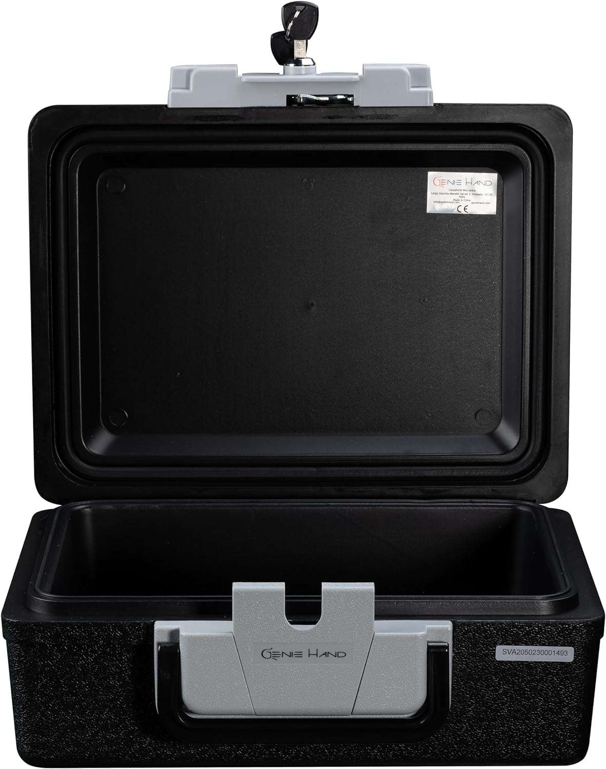 Genie Hand | Caja Fuerte Portátil con Maletín - Ignífuga LFS30- Impermeable IPX6 - Cerradura B-Class