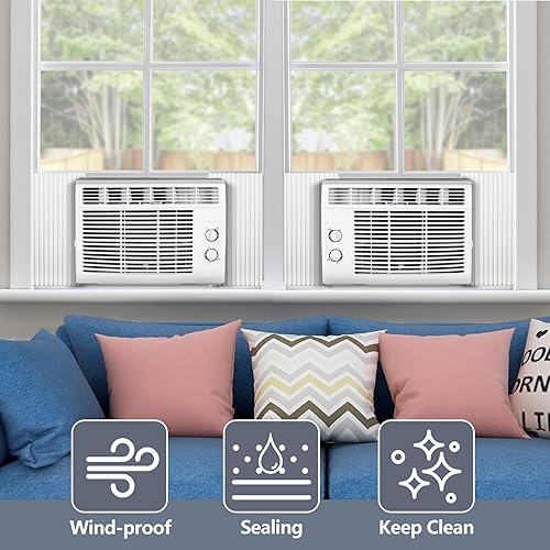 Miniatura 6 de Flamorrow Kit de paneles laterales de aire acondicionado para ventana, 4 paneles laterales de aislamiento de espuma de CA para ventana, 17 pulgadas