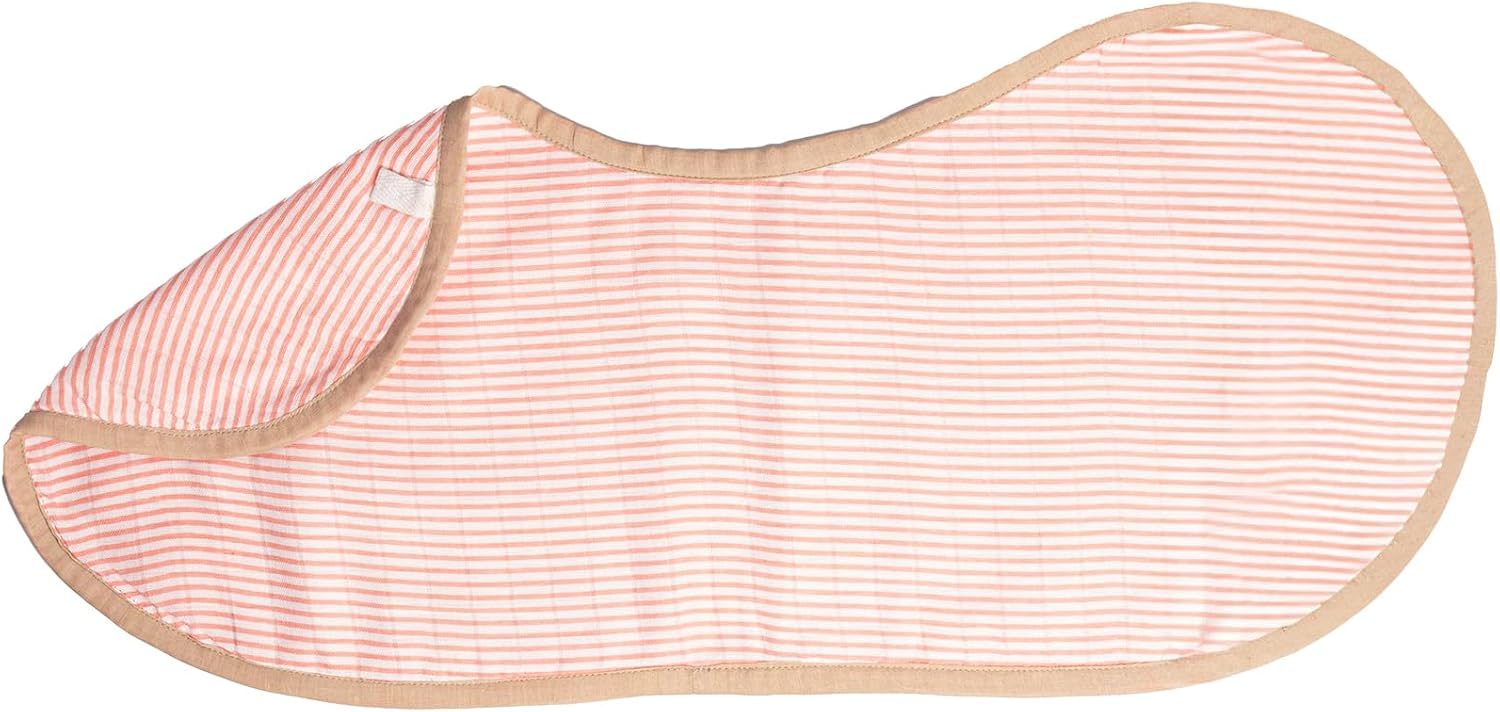 Organic Muslin Burp Cloth and Bib Set for Babies, Soft and Absorbent Reusable Cloths, Large Size for Feeding and Teething – Pack of 2, Rainbow Design