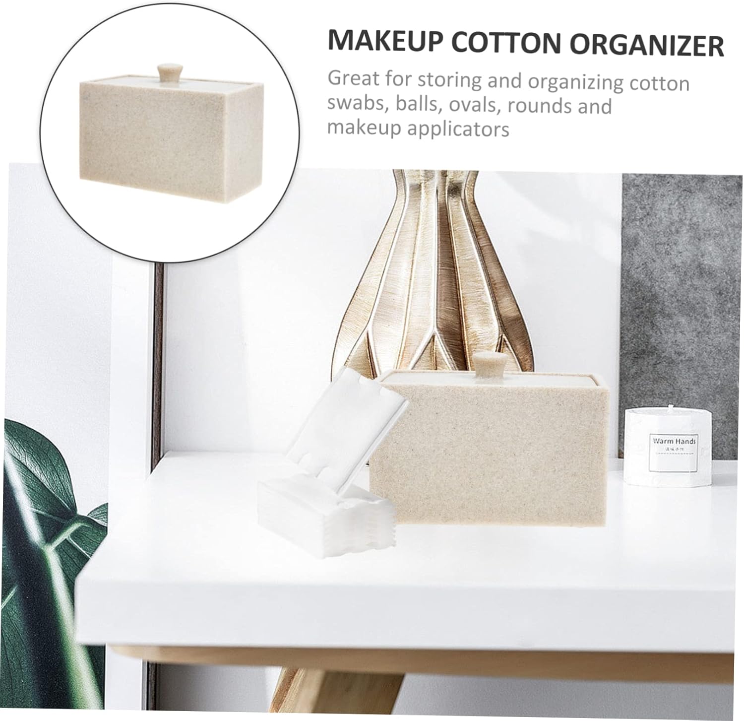 Cotton Swab Storage Box Lid Multipurpose Makeup Box Cotton Rounds Holder Compact Design