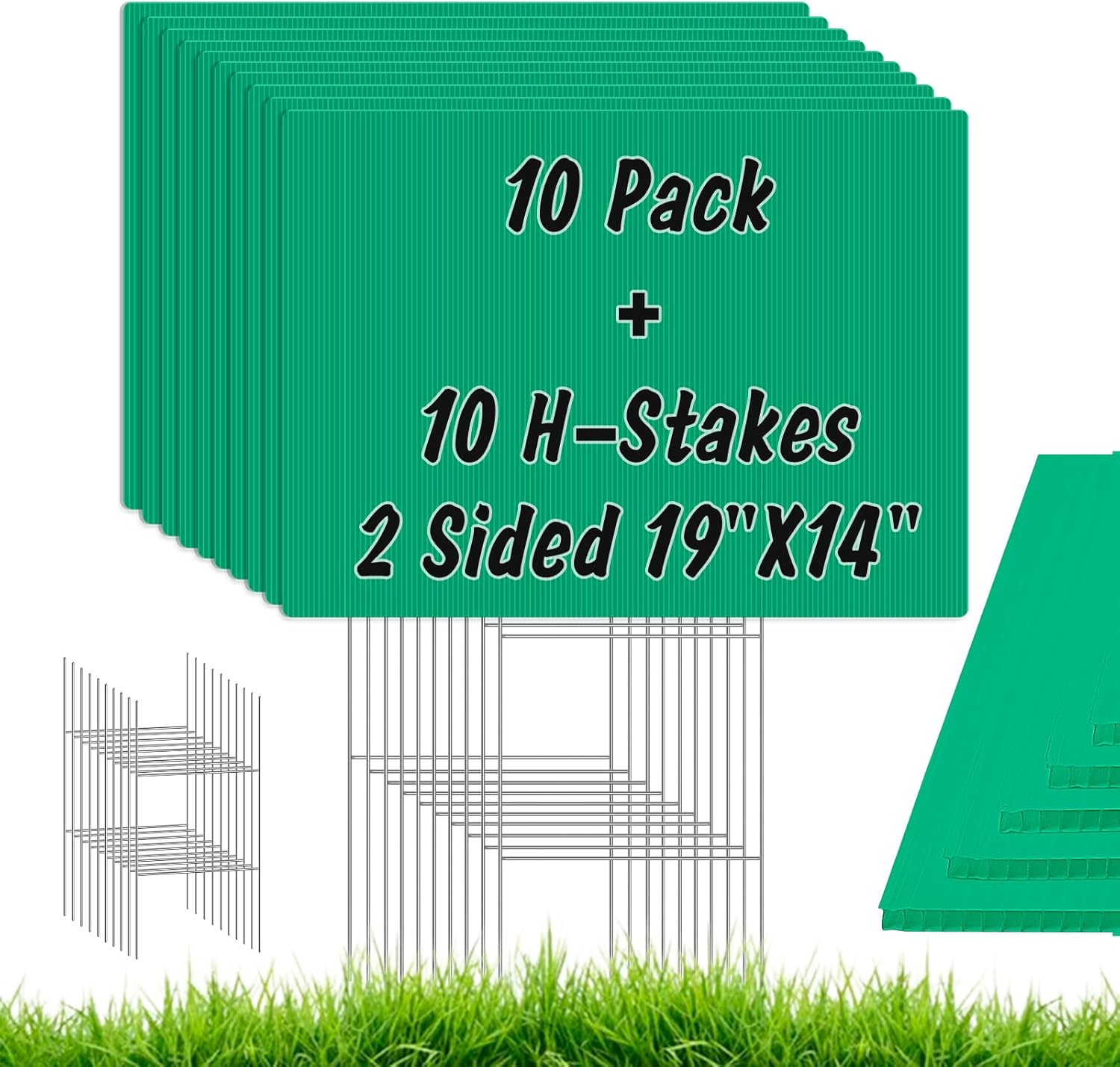 IKAYAS 10 Pack Blank Yard Signs with Stakes, 19 x 14
