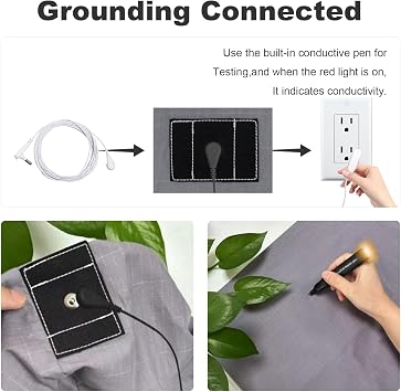Grounding Sheets for Bed Queen, Fitted Bed Sheet with Grounding Cord for Better Sleep,95% Organic Cotton + 5% Pure Silver Fiber, Conductive Bed Sheets (Gray, King 76 * 80 inch)