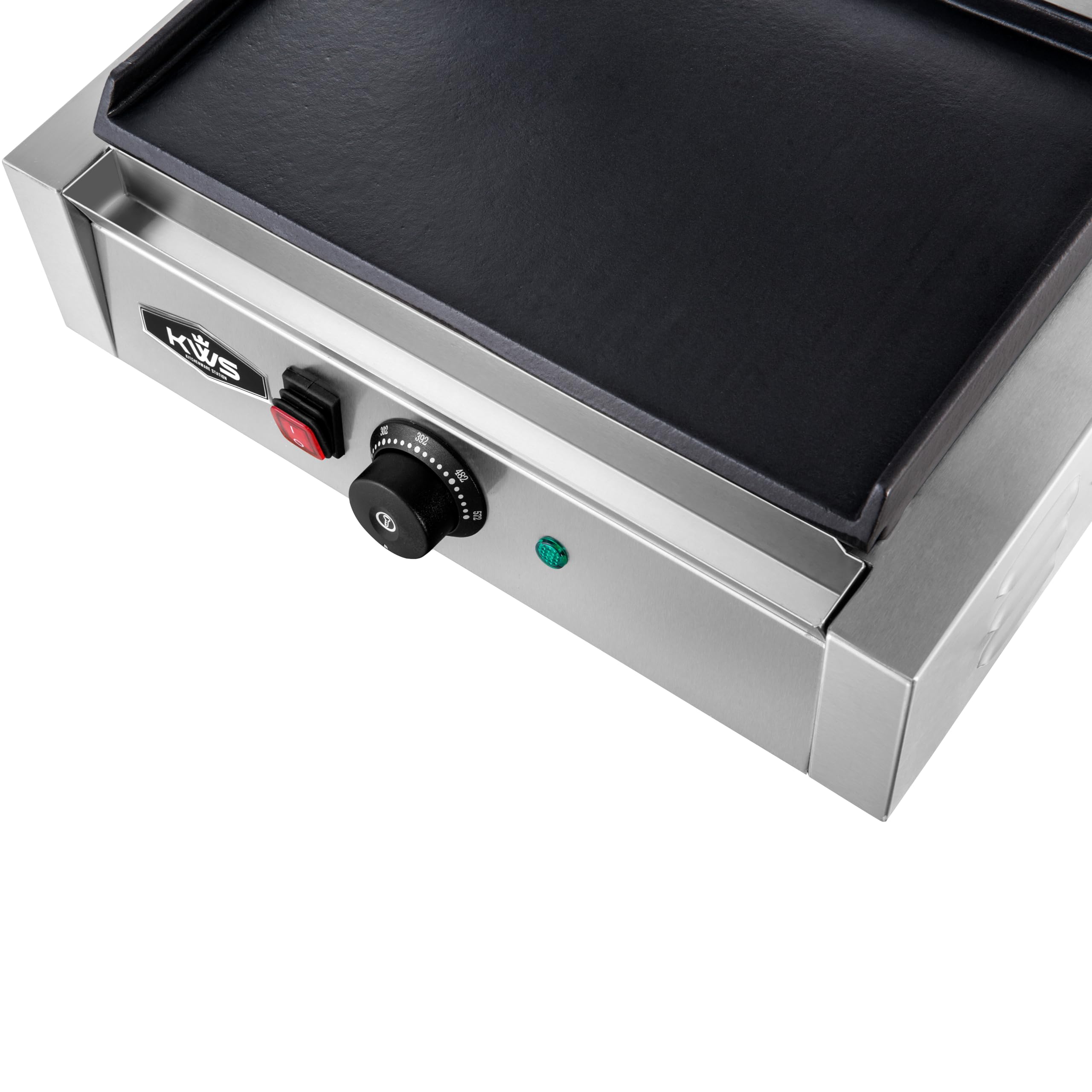 KWS FM-17 - Prensa eléctrica Panini de 1700 W con platos superiores e inferiores lisos, parrilla para tostar, superficie de cocción de 13.5 x 9.25 pulgadas 3