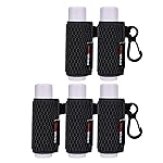 HEYSKAY 5PCS Lip Balm Holder Lipstick Sleeves Keychain Lip Gloss Holder Keychain Chapstick Elastic Sleeves(Black x5)