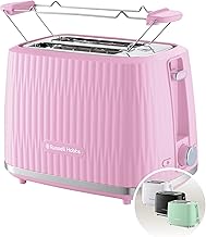 Russell Hobbs Eden 27372-56 Toaster [for 2 Slices] (6 Browning Levels, Lifting Function, Defrost, Warm-up & Stop Function, Crumb Drawer, Bun Attachment, Raspberry)