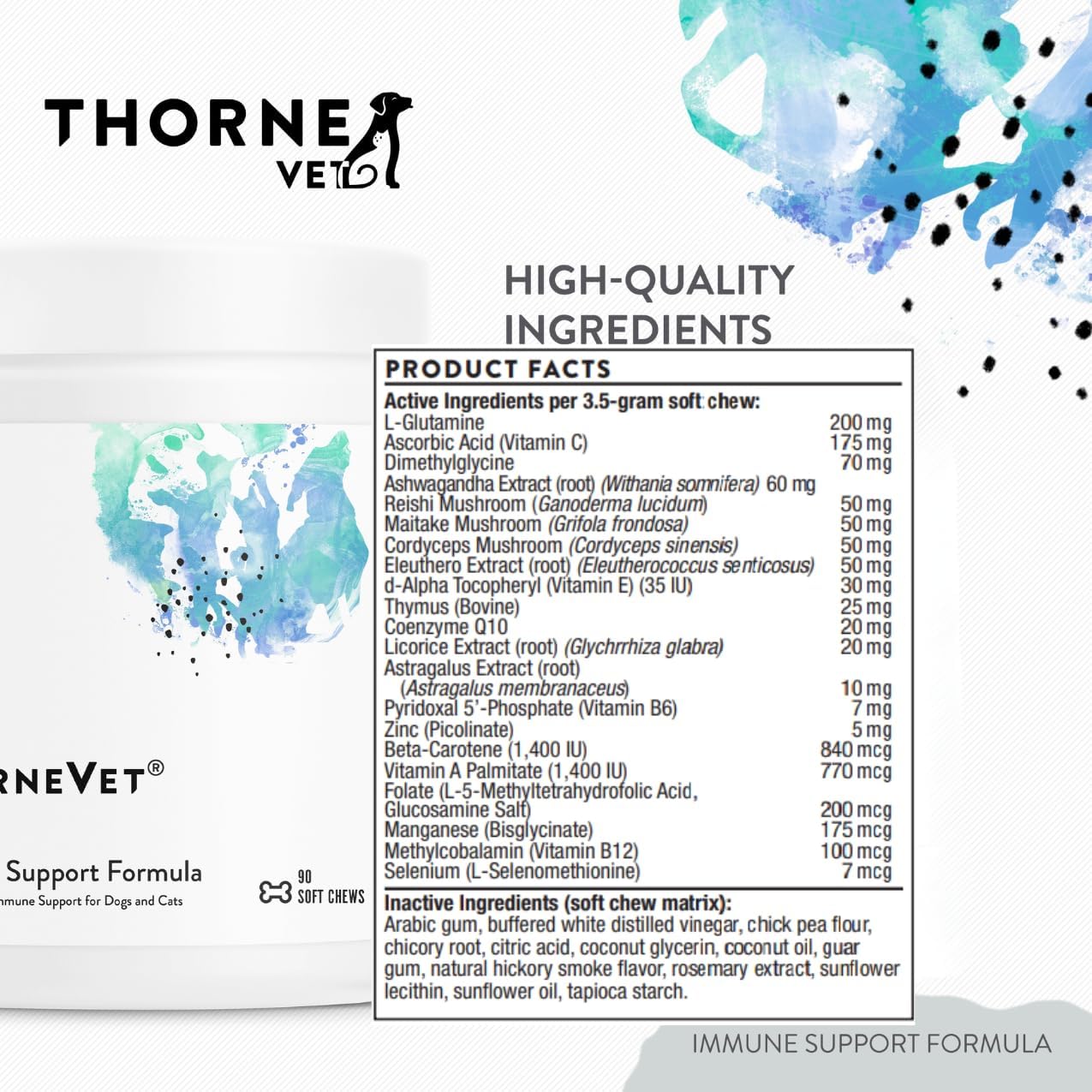 ThorneVET Immune Support Formula – Immune Support for Dogs & Cats, 90 Soft Chews