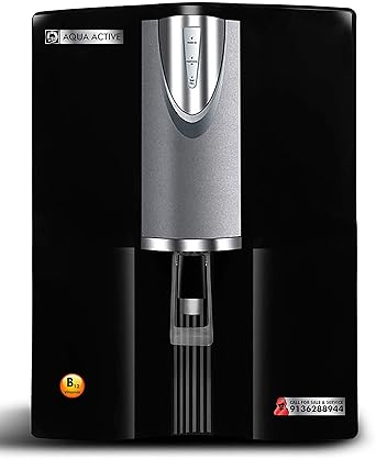 Aqua Active Copper 10-L, Alkaline, RO+UV Water Filter Purifier for Home, Kitchen -100GPD-3000 TDS (Black Grey)