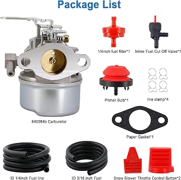 640084B Carburetor Compatible with Tecumseh 5HP MTD 632107A 632107 640084 640084A TORO 521 Snow Blower HSSK40 HSSK50 HS50 LH195SA 632107 640084 640105 640299 632107A 4&5 HP Engines