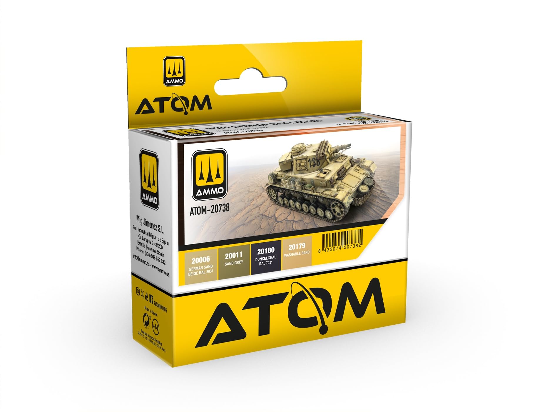 Mig Jimenez Atom-20160 Atom Color Dark Grey Ral 7021 Atom D.a.k Colors Wwii Set