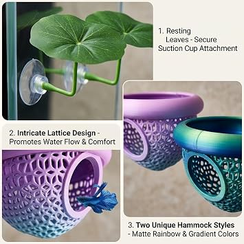 4 PCS Betta Hammock and Fish Accessories, Complete Aquarium Decor Set with Two Betta Fish Hammocks and Two Resting Leaves, Provides Stress-Free Habitat and Breeding Support for Small Fish Species,