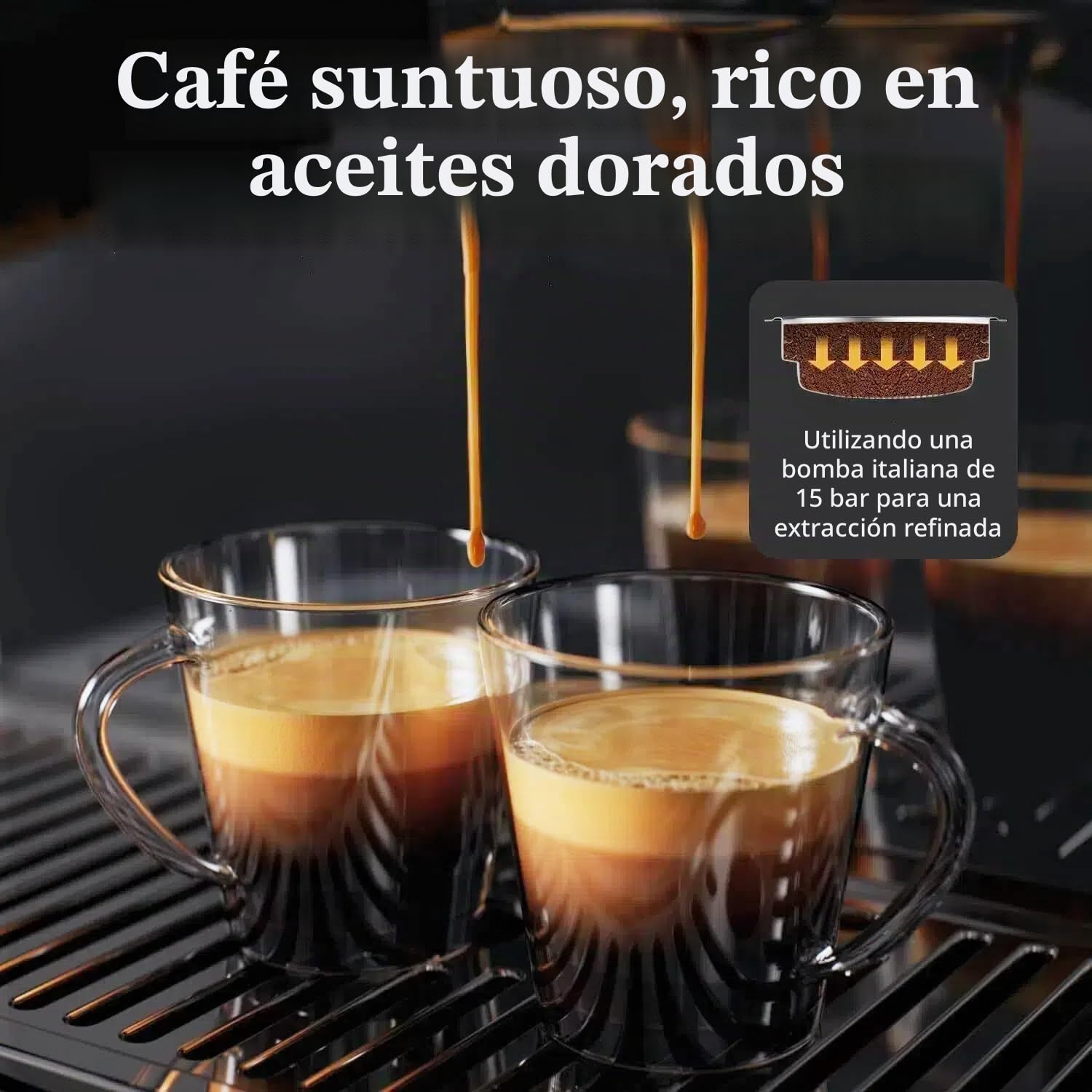 Cafetera Automatica con Molinillo Integrado, Espumador de Leche Manual, Cafetera de Bomba de Acero Inoxidable, Depósito de 2.5 Litros , Acero Inoxidable, Barista Profesional para Hogar y Oficina