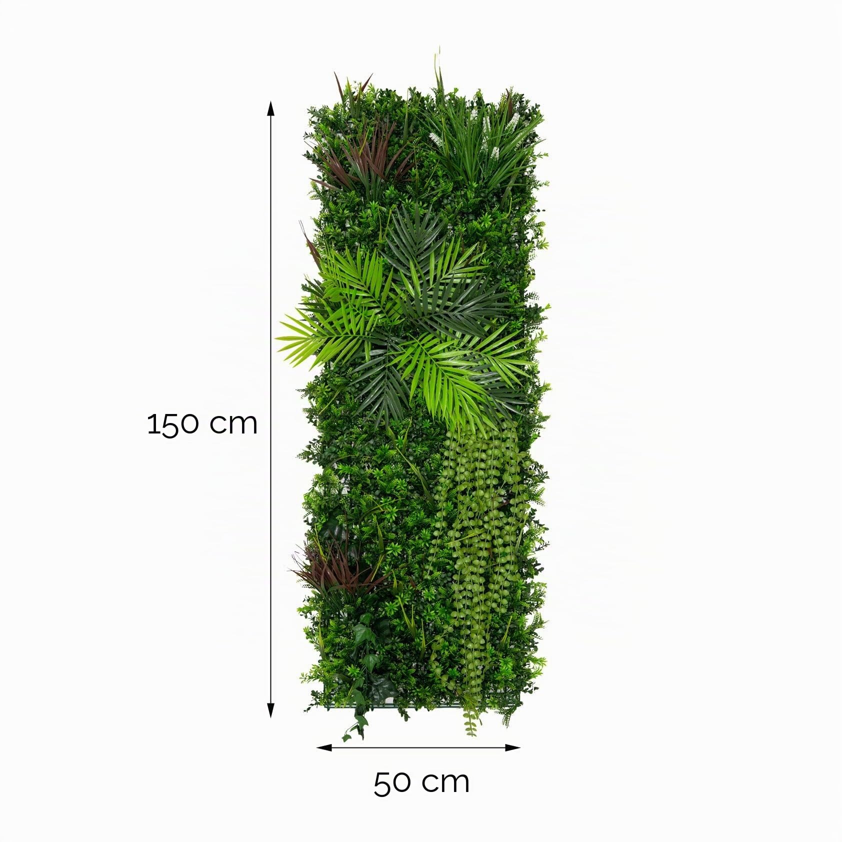 Parete con Piante Artificiali 50x150cm (2Pz) Alina Foliage Verde Realistico per Interni ed Esterni – Resistente agli Agenti Atmosferici e ai Raggi UV – Recinzione, Sfondo Decorativo – Fissaggi Inclusi