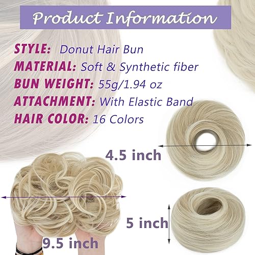 Miniatura 5 de S-noilite 2 Ways - Extensiones de cabello con moño desordenado para mujer, rizado, ondulado, moño despeinado, extensión de cabello para cola de