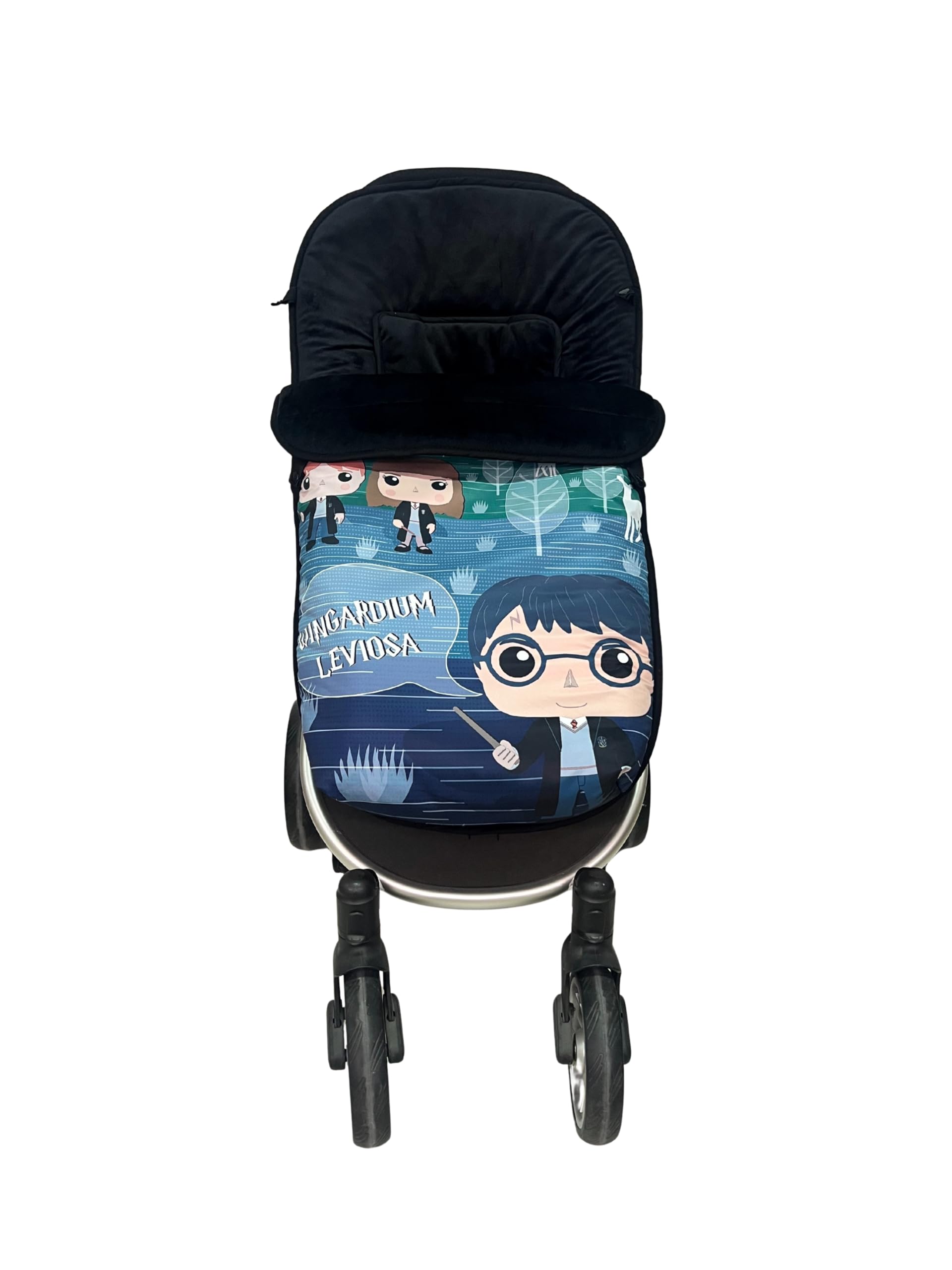 Baby Star Saco Silla de Paseo Universal, Saco Bebe Invierno con Polar extrasuave, Saco Carro bebé Impermeable, Desmontable y Transpirable, Doble Apertura (Negro y azul)
