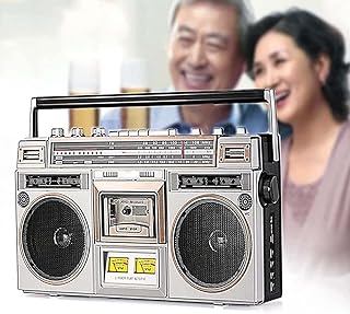 DPDZSW Retro Radio and Recorder, Retro Cassette Player, 80s Style Vintage Cassette Boombox, with Bluetooth and USB, Speaker and Earphone Jack, Wireless Cassette Radio
