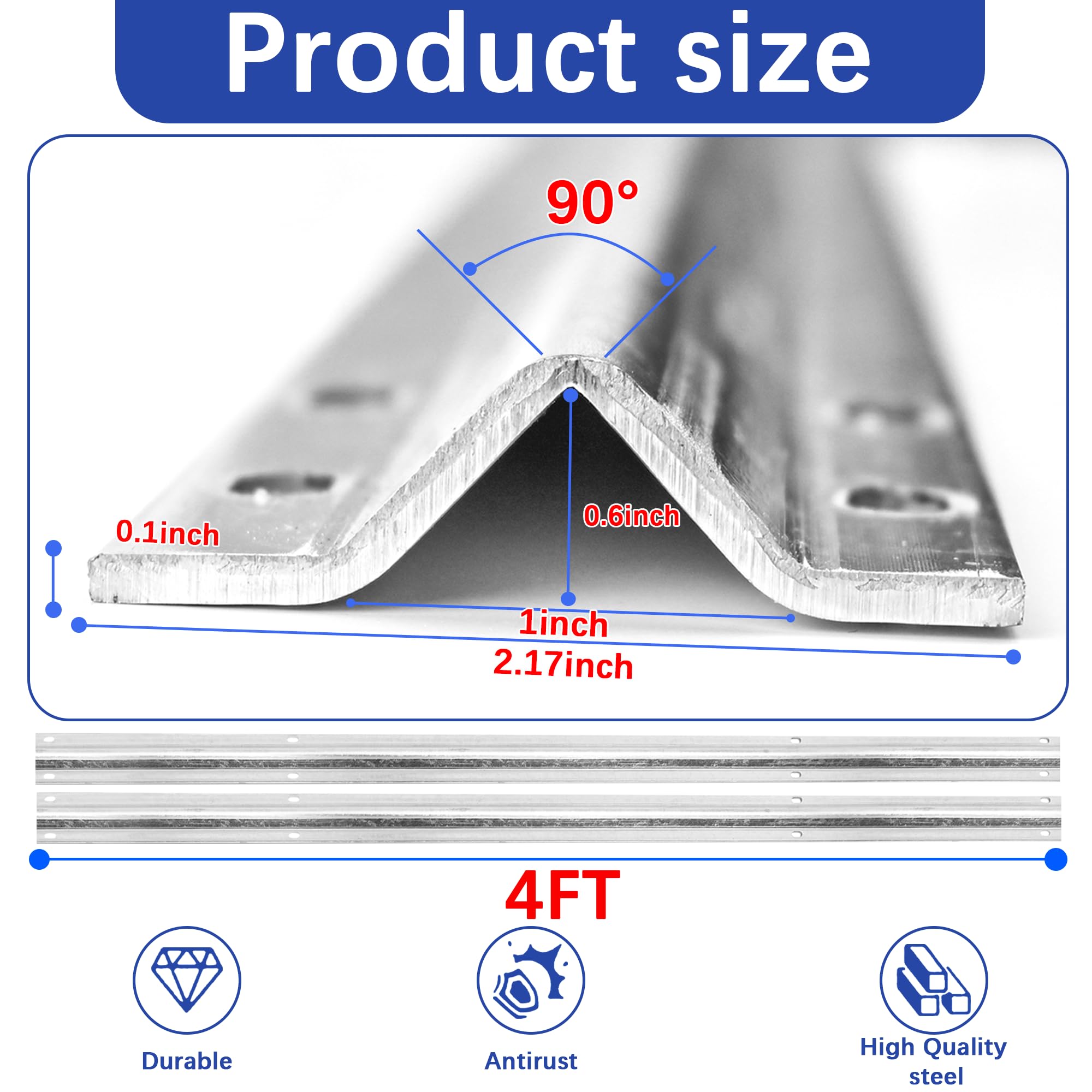 Robuste, umgekehrte V-Schiene (12 m x 3), für 2,5 cm Außendurchmesser-V-Nut-Rollen für Schiebetorsysteme, inklusive Hammerantrieb in Ankern für Schiebetüren und rollendes Einfahrtstor, 3,6 m