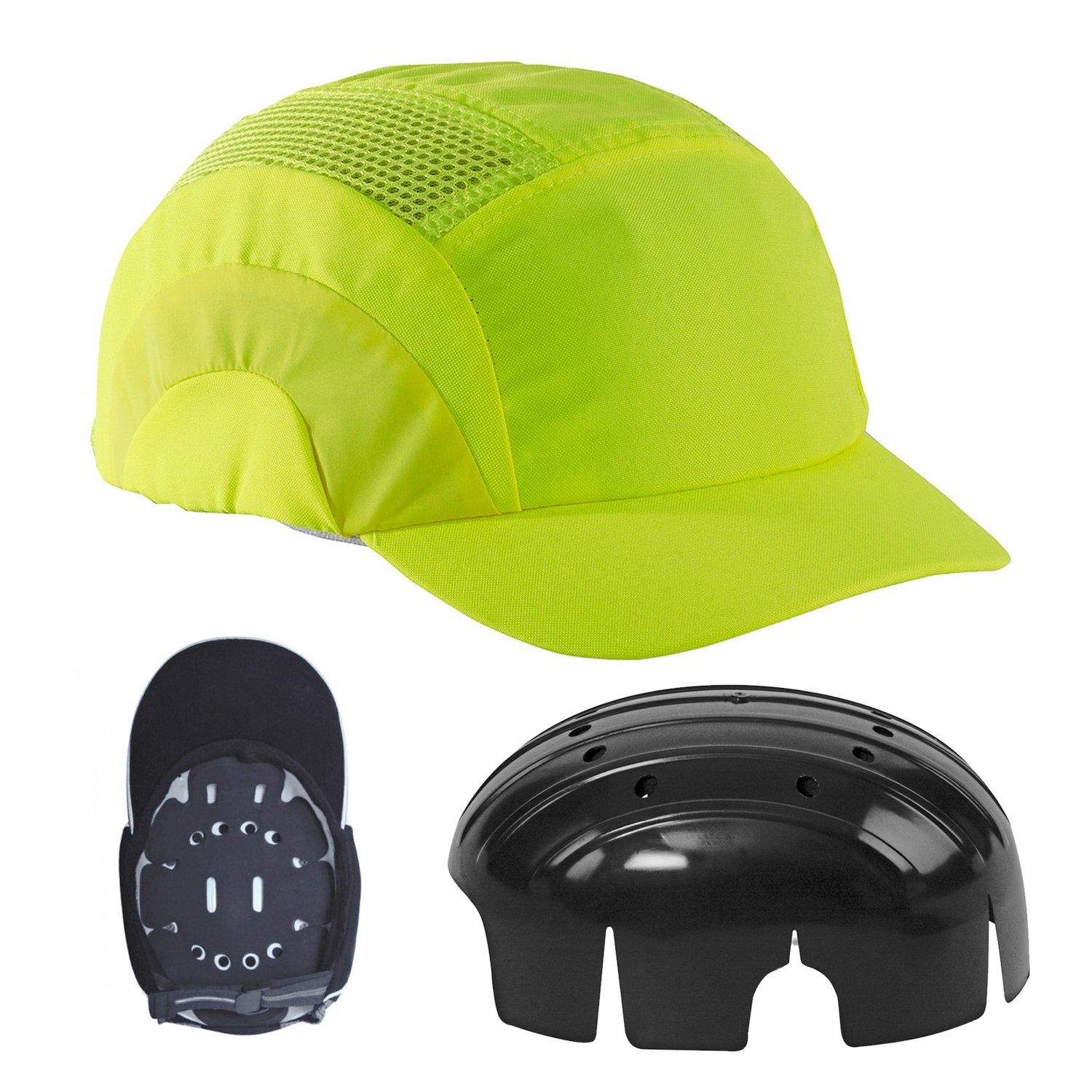 Gorra seguridad alta visibilidad con casquete (pro antichoque), visera 5 cm, norma: EN 812, color: amarillo