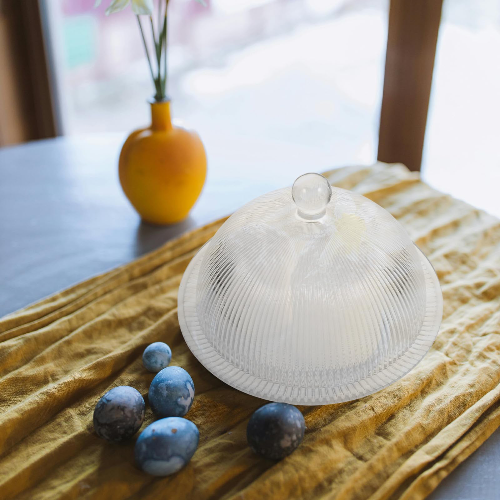 Cúpula de Pastel de Vidrio Transparente Plato para Exhibición y Conservación de Postres, Diseño Innovador y Práctico para Mantener Frescura de Dulces