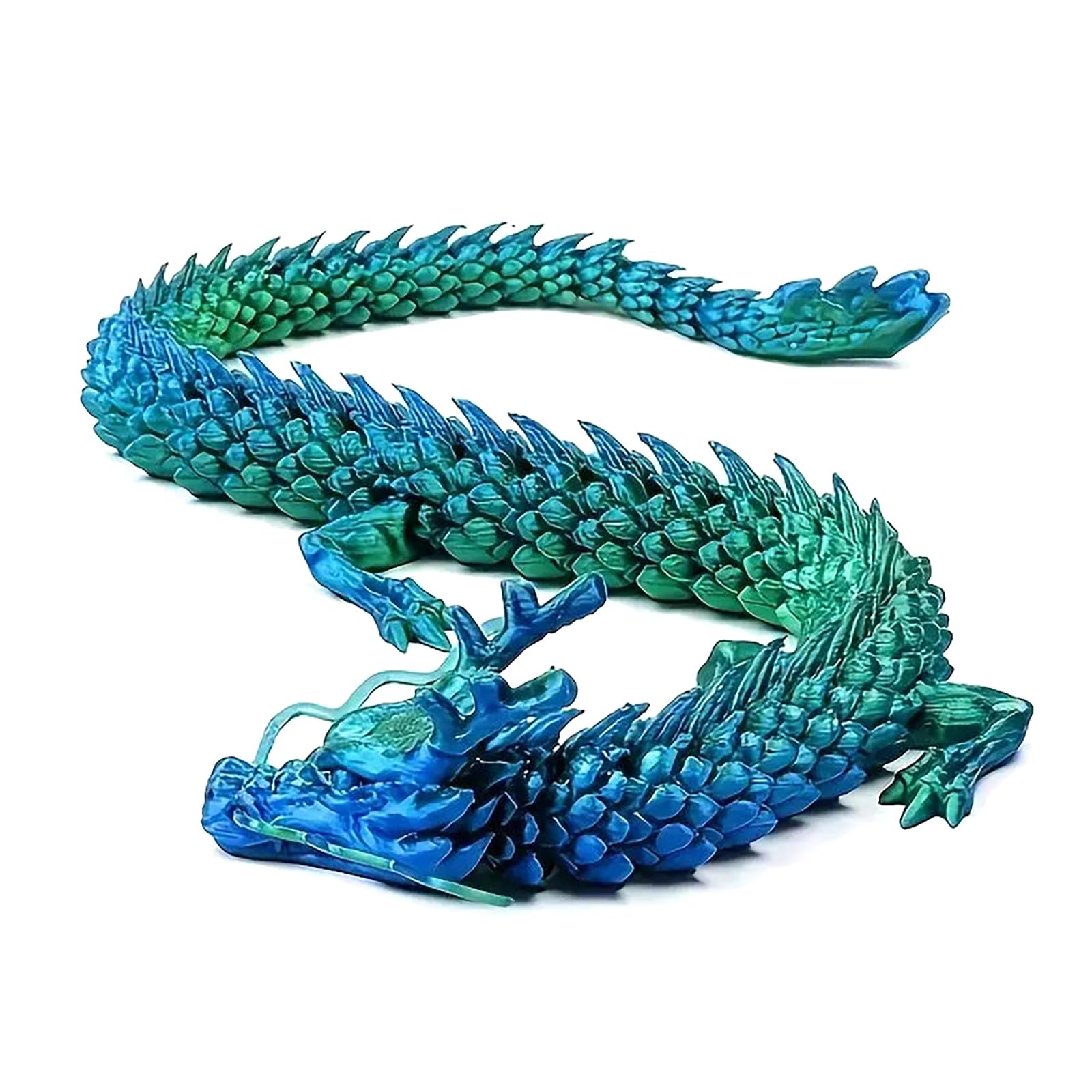 Dragon 3D Articulé 20 Cm - Soie Rouge Et Noir - Déco Unique, Cadeau Créatif - 12