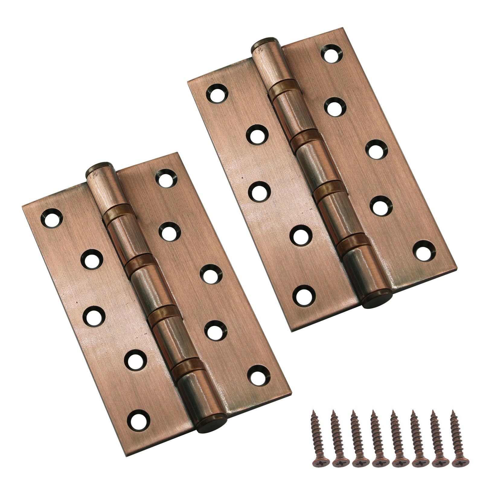 5x3 Inch(12.5x7.5cm) Red Bronze Square Door Hinges 3mm Thickness Solid Stainless Steel Ball Bearings Door Hinges Heavy Duty Hinges (2 Pieces)