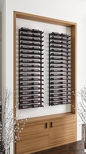 Vista 13 de VintageView Evolution Wine Wall 30 3C - Estante moderno para vino (18 botellas, negro mate)