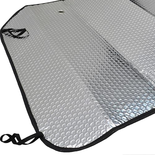 Miniatura 4 de BDK Parasol para parabrisas delantero de una sola burbuja, parasol plegable de acordeón para automóvil, camión, SUV, bloquea los rayos UV, protector