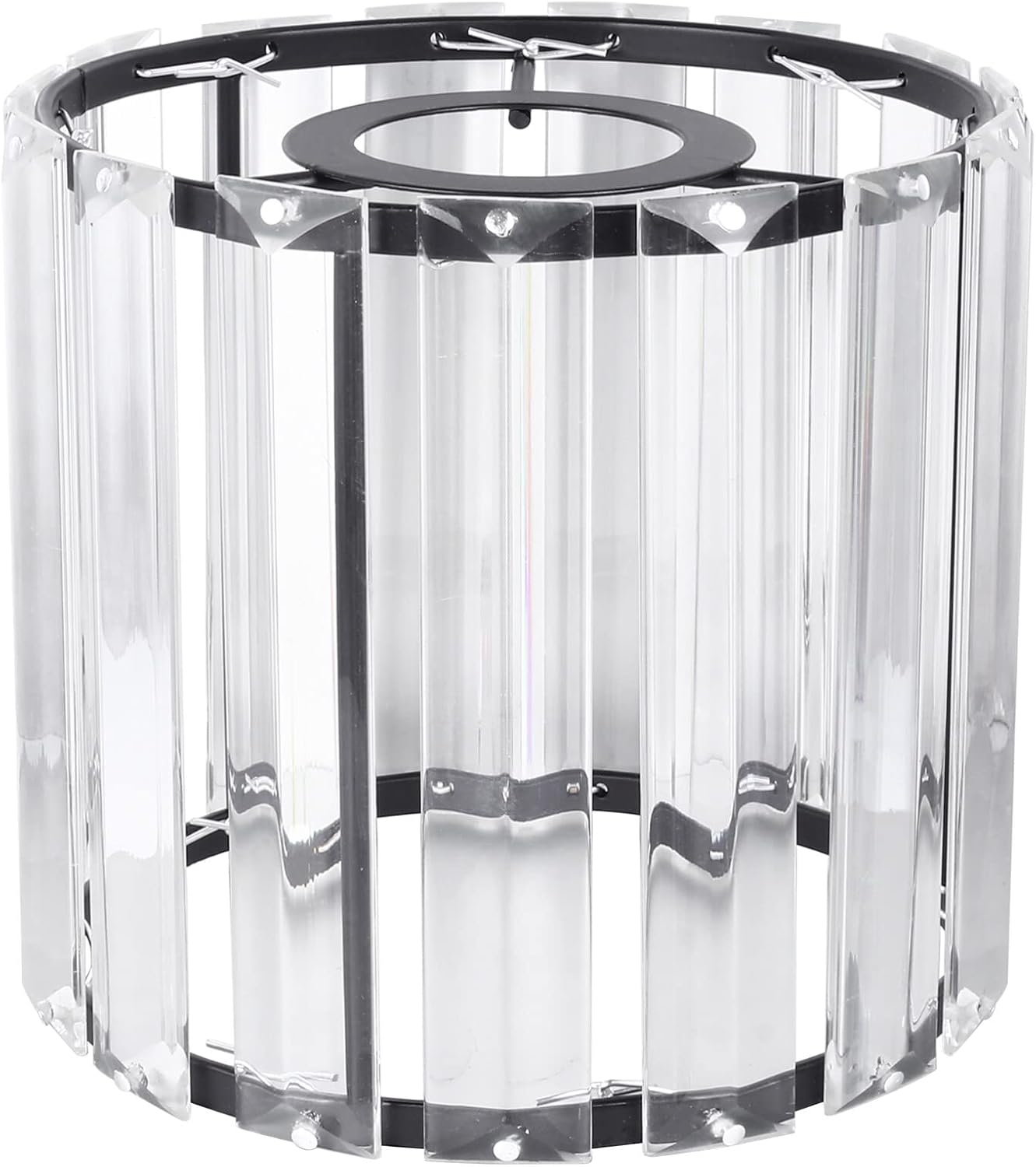 Drum Lampshades Crystal Lamp Shade Clear Glass Shade Cylinder Shaped Replacement Modern Ceiling Light Cover for Pendant Wall Sconces