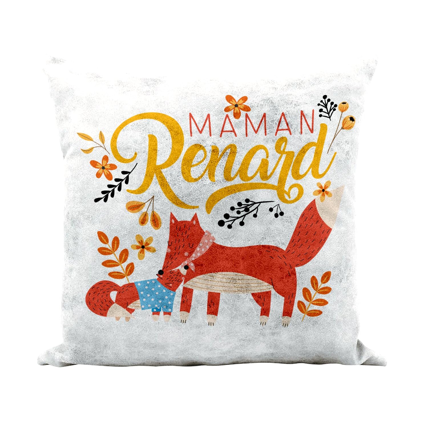 Coussin maman renard Bernadette 40x40 cm créez un nid douillet chez vous