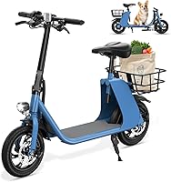 Vista 17 de SEHOMY Folding Electric Scooter with Seat for Adults, 15.5MPH, 20-Mile Range, 36V Battery, 12" Pneumatic Tire, Portable 450W Electric Scooters