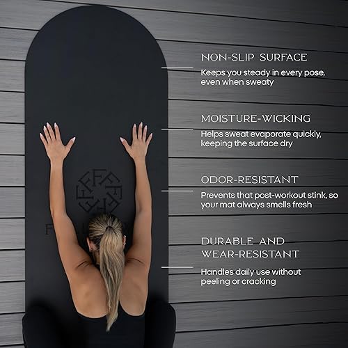 Miniatura 4 de FFLLOOWW BODY & SOUL Tapete de yoga antideslizante de alta calidad para entrenamiento en casa, gimnasio en casa, yoga y pilates, incluye correa